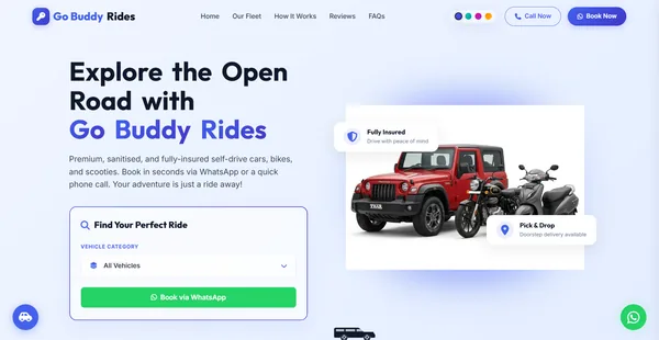 GoBuddy Rides cab booking website
